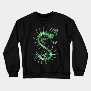 White on Green Ornate Centipede Crewneck Sweatshirt